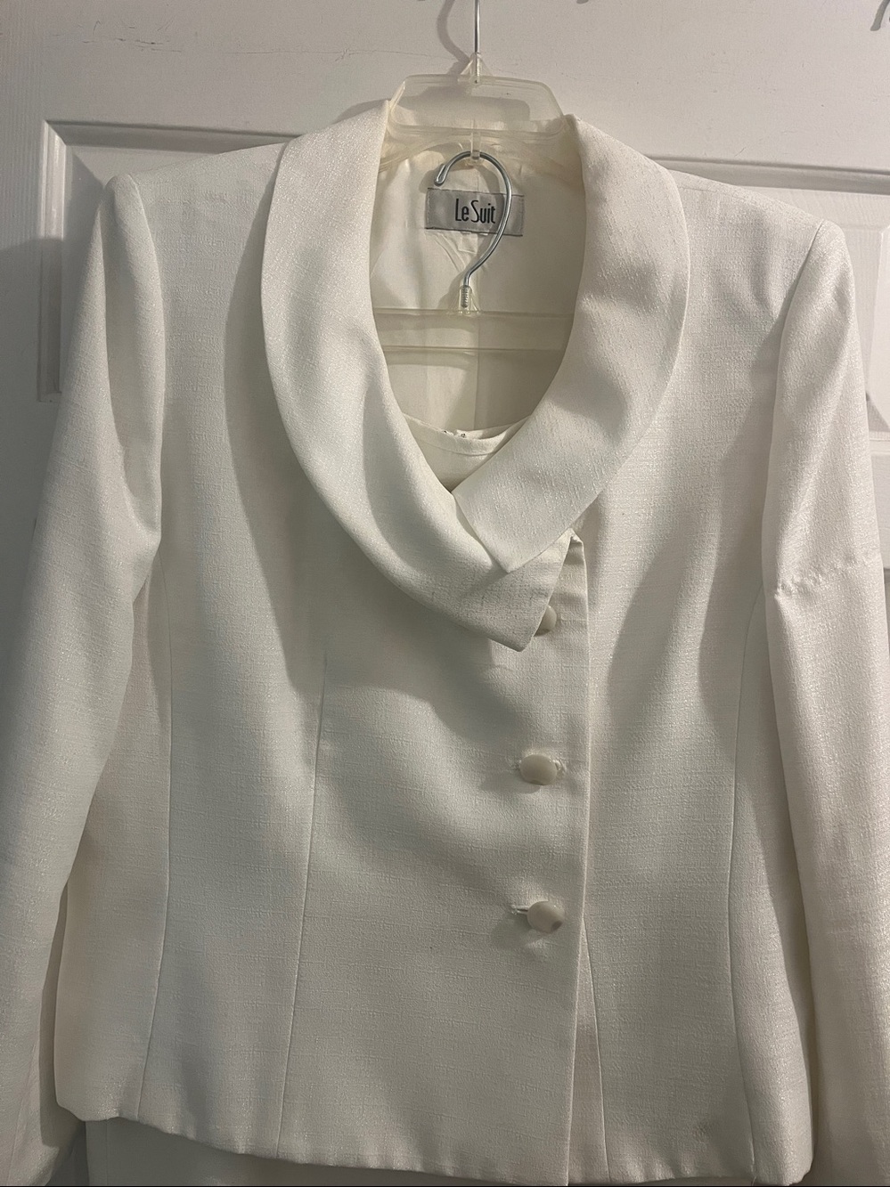 Le Suit  Structured Notch Lapel Blazer and Skirt Suit